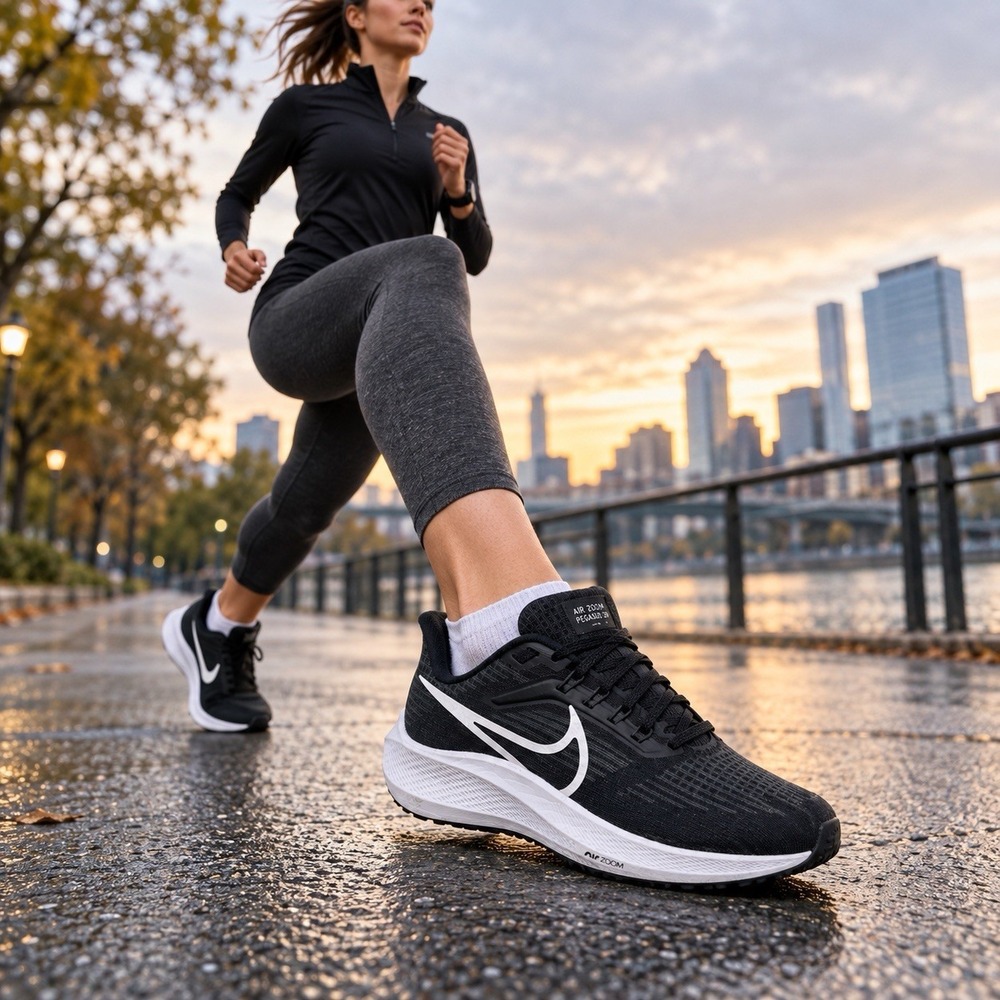 Nike Air Zoom Pegasus 39 Women's Size 7 Black White Running Shoes DH4072-001